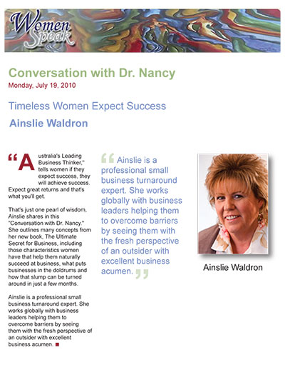 Timeless Women Expect Success - Ainslie Waldron